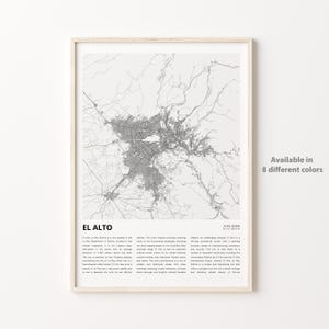 Impression de carte d'El Alto, carte de voyage d'El Alto, art déco murale El Alto, El Alto La Paz, cadeau de pendaison de crémaillère
