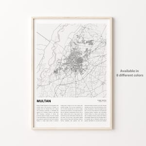Multan Map Print, Multan Map Print, Multan Wall Decor Art, Multan Punjab, Housewarming Geschenk