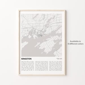 Kingston Map Print, Kingston Travel Map, Kingston Wall Decor Art, Kingston Ontario, Housewarming Gift