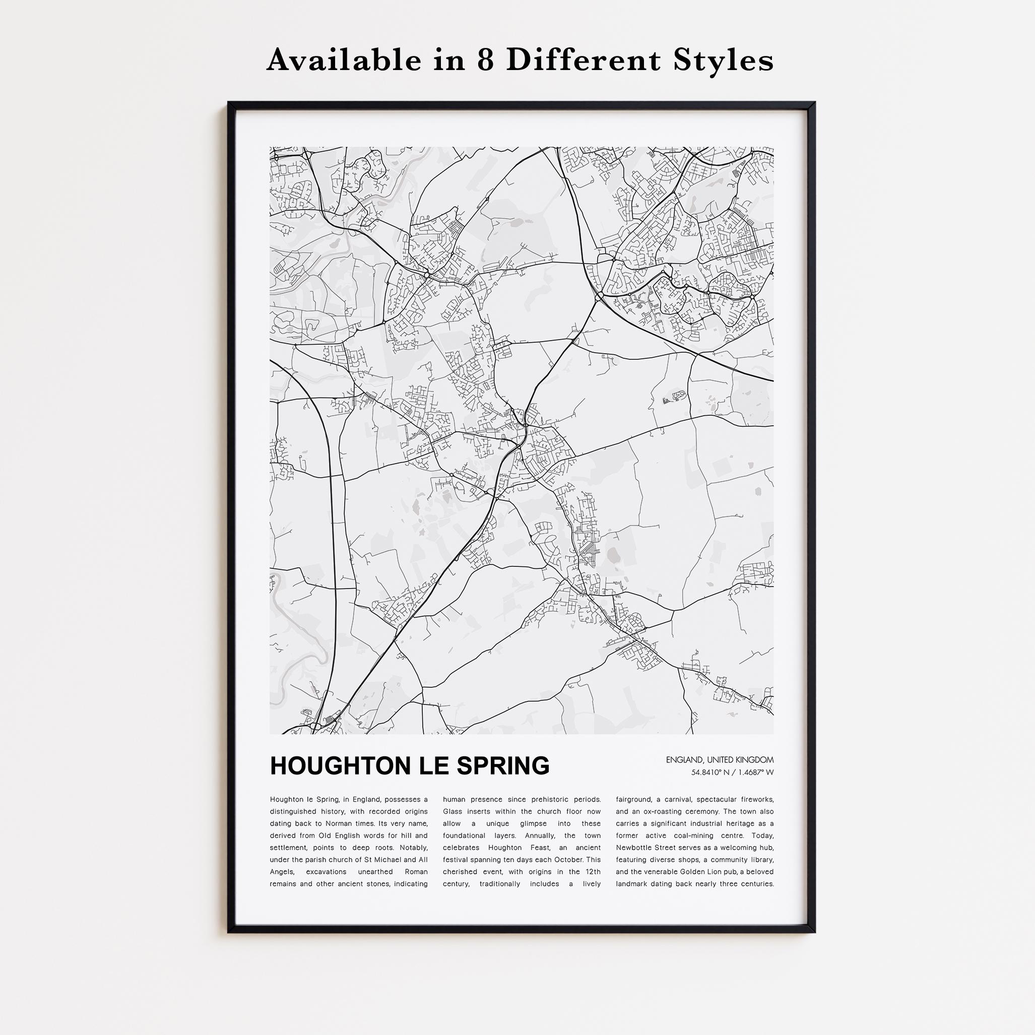 Houghton Le Spring Map Print, Houghton Le Spring Travel Map, Houghton Le  Spring Wall Decor Art, Houghton Le Spring England - Etsy