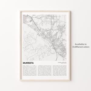 Murrieta Map Print, Murrieta Travel Map, Murrieta Wall Decor Art, Murrieta California, Housewarming Gift