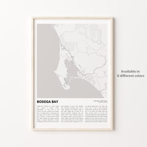 Bodega Bay Map Druck, Bodega Bay Map Print, Bodega Bay Wand Kunst, Bodega Bay California, Housewarming Geschenk