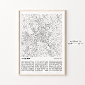Toulouse Map Print, Toulouse Map Print, Toulouse Wanddekor Kunst, Toulouse Haute-Garonne, Housewarming Geschenk