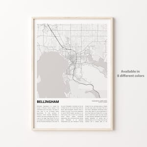 Bellingham Map Print, Bellingham Map Print, Bellingham Wanddekor Kunst, Bellingham Washington, Housewarming Geschenk