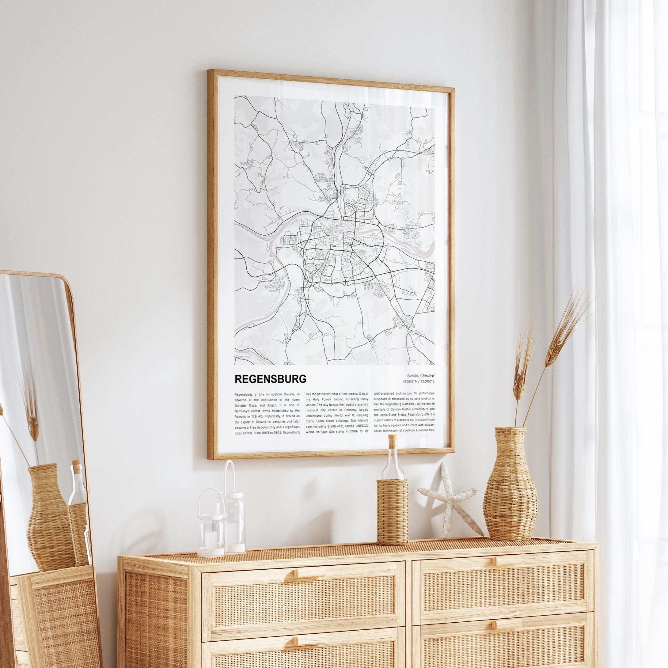 Regensburg Map Print, Regensburg Map Print, Regensburg Map Print, Regensburg Map Print, Regensburg Bavaria, Housewarming Geschenk