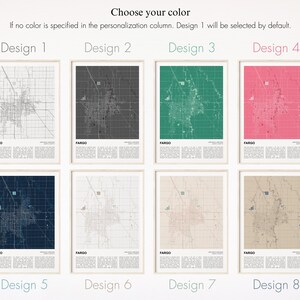 Fargo Map Print, Fargo Travel Map, Fargo Wall Decor Art, Fargo North Dakota, Housewarming Gift image 2