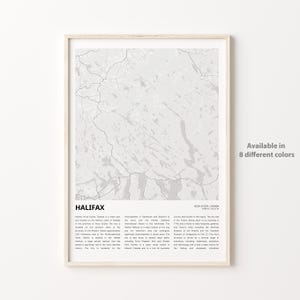 Halifax Map Print, Halifax Travel Map, Halifax Wall Decor Art, Halifax Nova Scotia, Housewarming Gift
