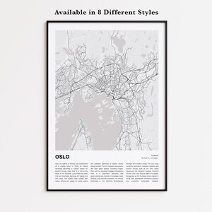 Oslo Map Print, Oslo Travel Map, Oslo Wall Decor Art, Oslo , Housewarming Gift