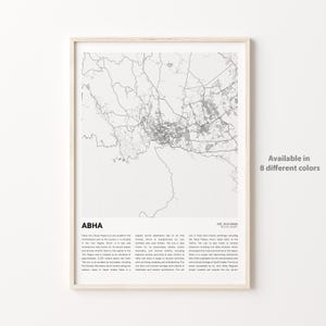 Abha Karte Druck, Abha Reisekarte, Abha Wanddekor Kunst, Abha 'Asir, Housewarming Geschenk Karte Poster