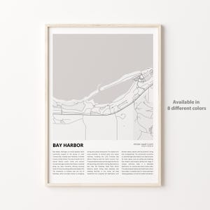 Bay Hafen Karte Drucken, Bay Hafen Karte, Bay Hafen Karte, Wand Dekor Kunst, Bay Hafen Emmet County, Housewarming Geschenk Personalisierte Karte