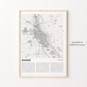 ロザリオ地図プリント、ロザリオ旅行地図、ロザリオ壁装飾アート、ロザリオサンタフェ、新築祝いのギフト