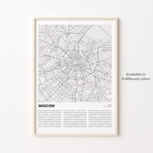 Moscow Map Print, Moscow Travel Map, Moscow Wall Decor Art, Moscow , Housewarming Gift