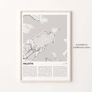 Valletta Map Print, Valletta Travel Map, Valletta Wall Decor Art, Valletta , Housewarming Gift