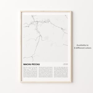 Machu Picchu Karte Drucken, Machu Picchu Karte, Machu Picchu Wanddekor Kunst, Machu Picchu Cusco, Housewarming Geschenk