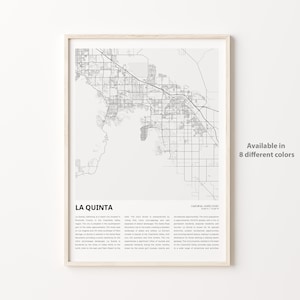 La Quinta Map Print, La Quinta Travel Map, La Quinta Wall Decor Art, La Quinta California, Housewarming Gift