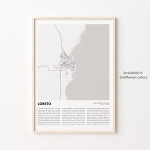 Loreto Map Print, Loreto Travel Map, Loreto Wall Decor Art, Loreto Baja California Sur, Housewarming Gift