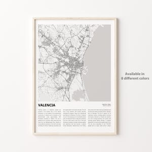 Valencia Map Print, Valencia Travel Map, Valencia Wall Decor Art, Valencia Valencia, Housewarming Gift