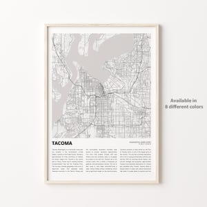 Tacoma Map Print, Tacoma Map Print, Tacoma Wanddekor Kunst, Tacoma Washington, Housewarming Geschenk