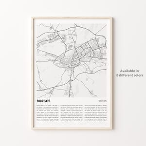 Burgos Karte, Burgos Karte, Burgos Wanddekor Kunst, Burgos Burgos, Housewarming Geschenk