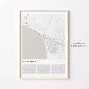 Pismo Beach Map Print, Pismo Beach Map Print, Pismo Beach Wanddekor Kunst, Pismo Beach California, Housewarming Geschenk
