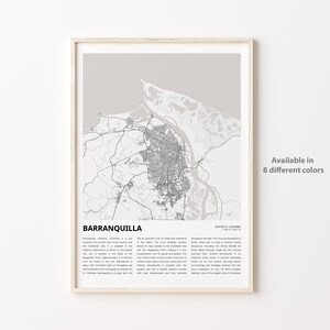 Barranquilla Map Print, Barranquilla Travel Map, Barranquilla Wall Decor Art, Barranquilla Atlántico, Housewarming Gift Personalized Map