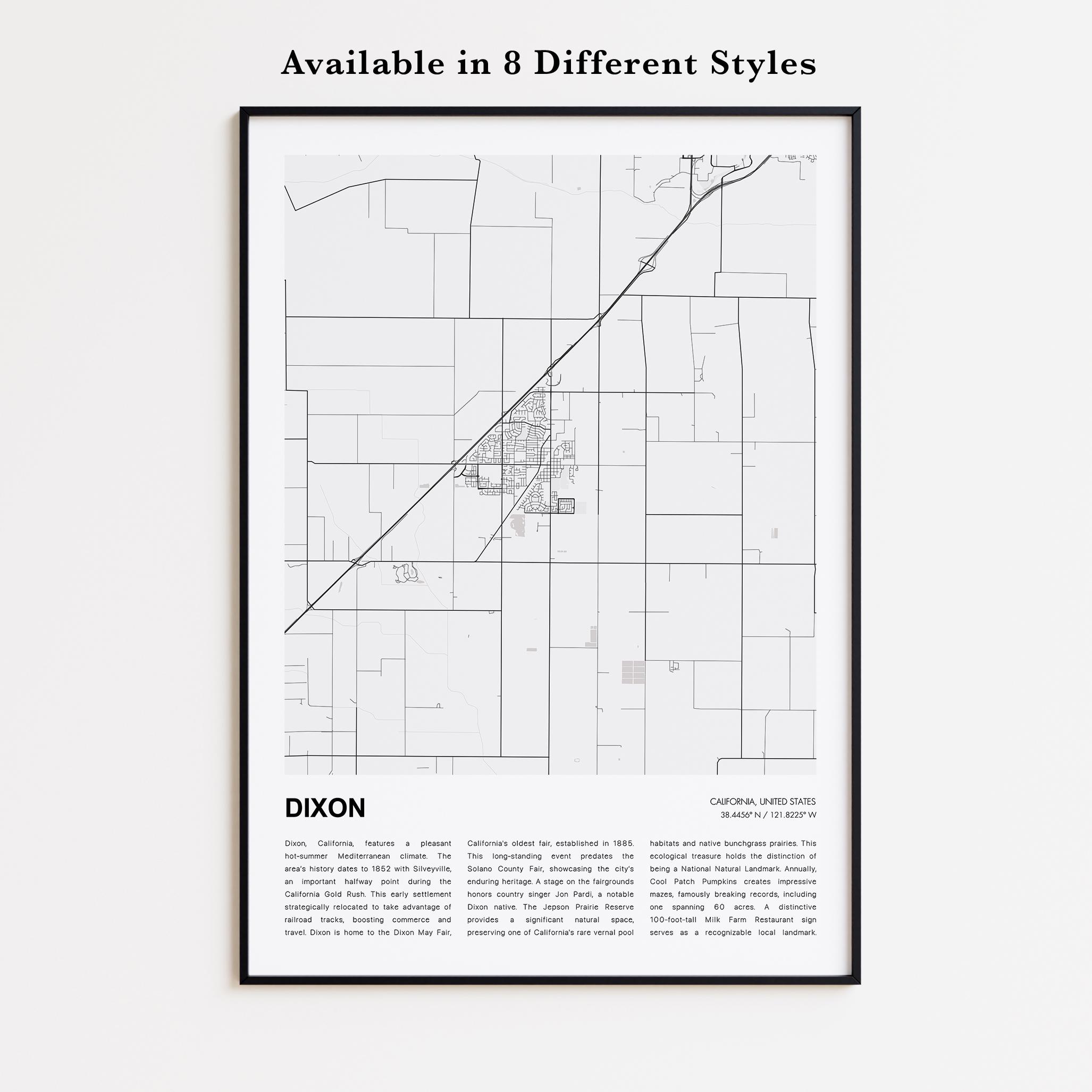 Dixon Map Print, Dixon Travel Map, Dixon Wall Decor Art, Dixon California,  Housewarming Gift - Etsy Israel