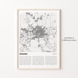 Isfahan Map Print, Isfahan Travel Map, Isfahan Wall Decor Art, Isfahan Isfahan, Housewarming Gift