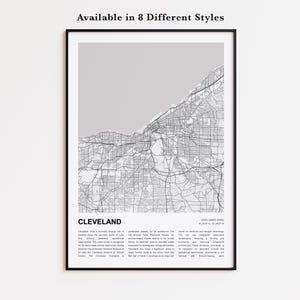 Cleveland Map Print, Cleveland Map Print, Cleveland Wanddekor Kunst, Cleveland Ohio, Housewarming Geschenk
