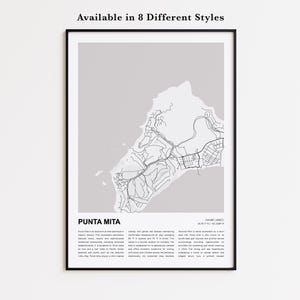 Punta Mita Karte Drucken, Punta Mita Reisekarte, Punta Mita Wanddekorkunst, Punta Mita Nayarit, Housewarming Geschenk