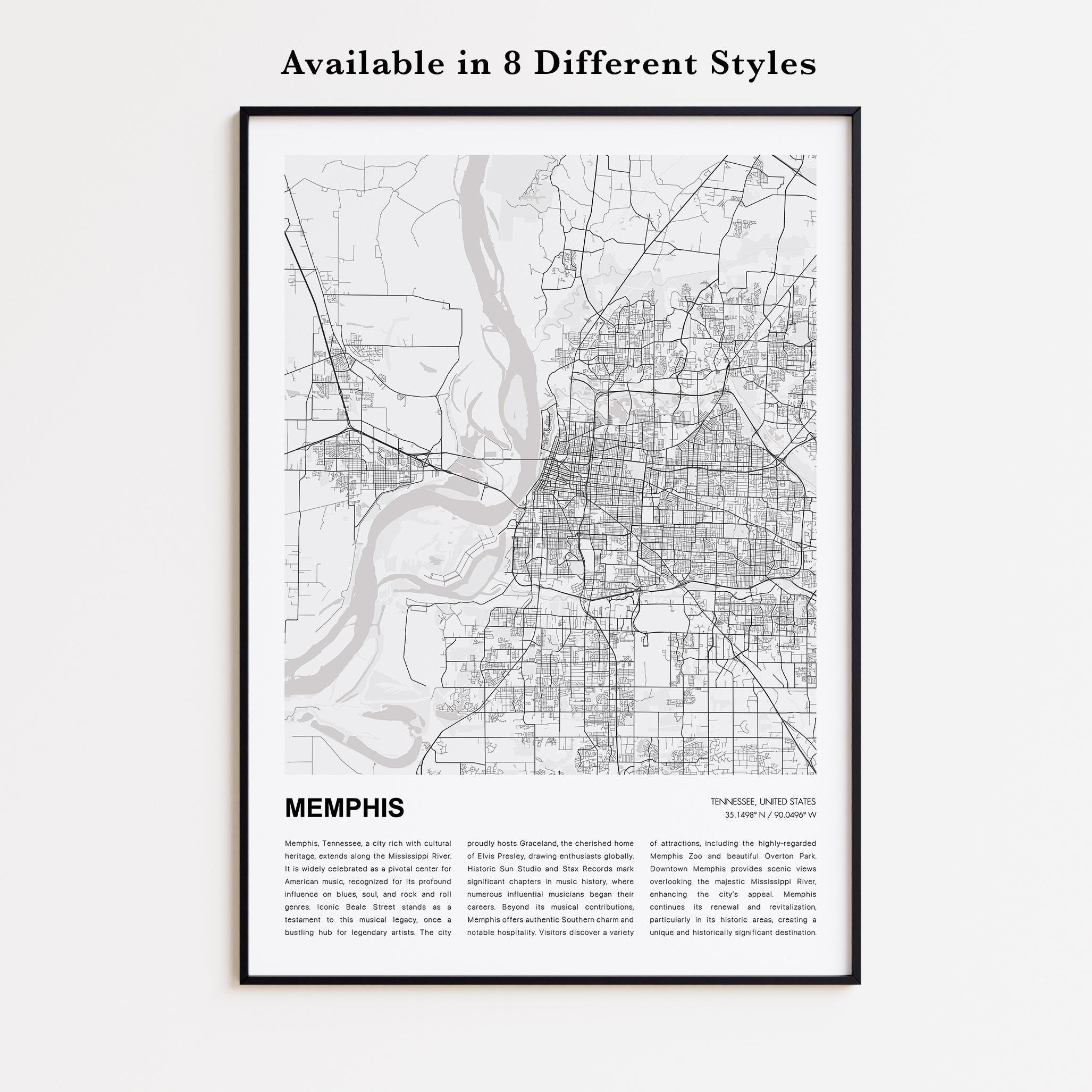 Memphis Map Print, Memphis Travel Map, Memphis Wall Decor Art, Memphis  Tennessee, Housewarming Gift - Etsy Israel, image size:2054x2054
