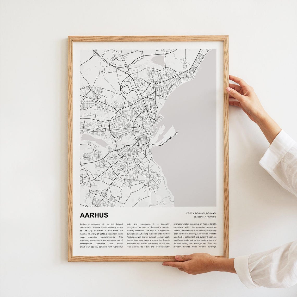 Aarhus Map Print, Aarhus Travel Map, Aarhus Wall Decor Art, Aarhus ...