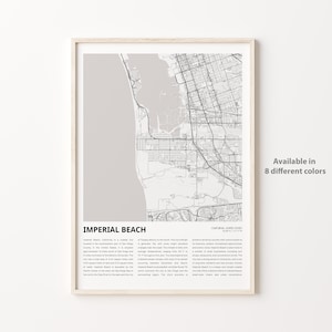 Impression de carte de la plage impériale, carte de voyage de la plage impériale, art déco murale plage impériale, plage impériale de Californie, cadeau de pendaison de crémaillère