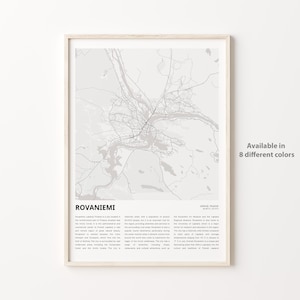 Rovaniemi Karte Drucken, Rovaniemi Karte Druck, Rovaniemi Wanddekor Kunst, Rovaniemi Lappland, Housewarming Geschenk