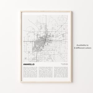 Amarillo Map Print, Amarillo Travel Map, Amarillo Wall Decor Art, Amarillo Texas, Housewarming Gift Personalized Map poster print