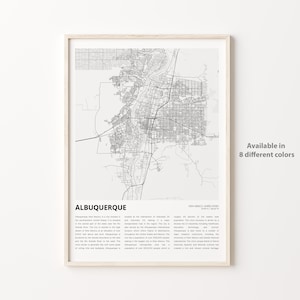 Albuquerque Map Print, Albuquerque Travel Map, Albuquerque Wall Decor Art, Albuquerque New Mexico, Housewarming Gift