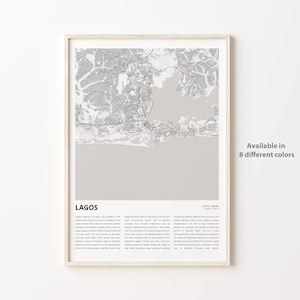 Lagos Map Print, Lagos Travel Map, Lagos Wall Decor Art, Lagos Lagos, Housewarming Gift