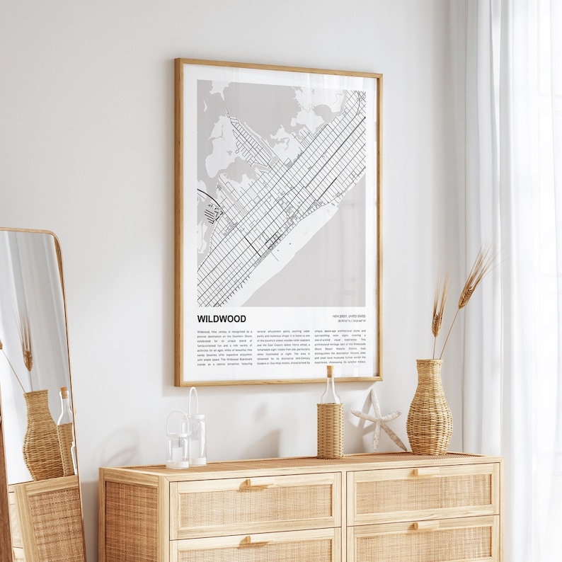 Wildwood Map Print, Wildwood Travel Map, Wildwood Wall Decor Art, Wildwood New Jersey, Housewarming Gift image 3