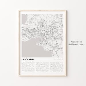 Impression de carte de La Rochelle, carte de voyage de La Rochelle, art déco murale La Rochelle, La Rochelle Charente-Maritime, cadeau de pendaison de crémaillère