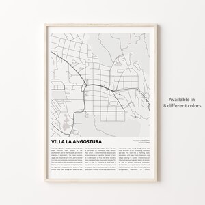 Villa La Angostura Karte Druck, Villa La Angostura Karte, Villa La Angostura Wanddekor Kunst, Villa La Angostura Neuquén