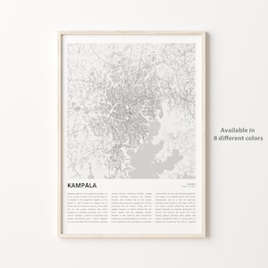 Kampala Map Print, Kampala Travel Map, Kampala Wall Decor Art, Kampala , Housewarming Gift