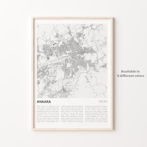 Ankara Karte Druck, Ankara Reisekarte, Ankara Wanddekor Kunst, Ankara Ankara, Housewarming Geschenk personalisierte Karte Poster Druck, minimaler Druck