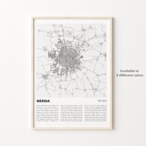 Merida Map Print, Merida Map Print, Merida Map Print, Merida Wanddekor Kunst, Merida Yucatan, Housewarming Geschenk