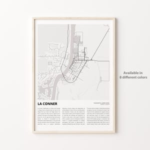 La Conner Map Print, La Conner Map Print, La Conner Wanddekor Kunst, La Conner Washington, Housewarming Geschenk