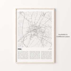 Pisa Map Print, Pisa Travel Map, Pisa Wall Decor Art, Pisa Pisa, Housewarming Gift