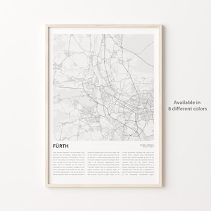 Fürth Map Print, Fürth Map Print, Fürth Map Print, Fürth Wanddekor Kunst, Fürth Bavaria, Housewarming Geschenk