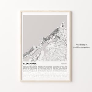 Alexandria Map Print, Alexandria Travel Map, Alexandria Wall Decor Art, Alexandria Alexandria, Housewarming Gift map poster, Minimal print