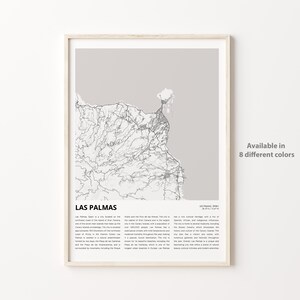 Impresión de mapas de Las Palmas, Mapa de viaje de Las Palmas, Arte de decoración de la pared de Las Palmas, Las Palmas Las Palmas, Regalo de bienvenida