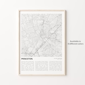 Princeton Map Print, Princeton Travel Map, Princeton Wall Decor Art, Princeton New Jersey, Housewarming Gift