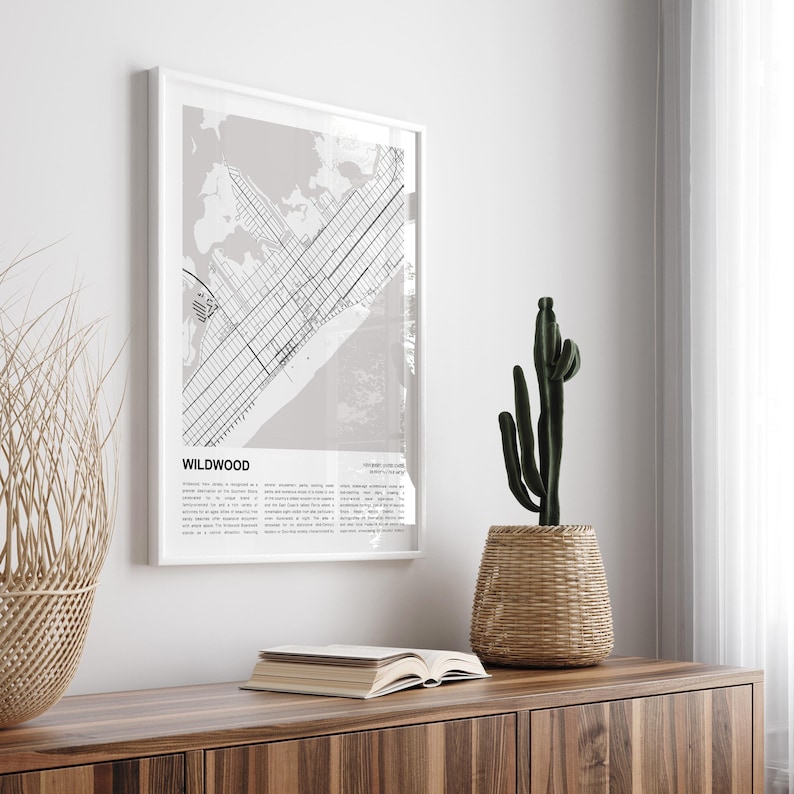Wildwood Map Print, Wildwood Travel Map, Wildwood Wall Decor Art, Wildwood New Jersey, Housewarming Gift image 5