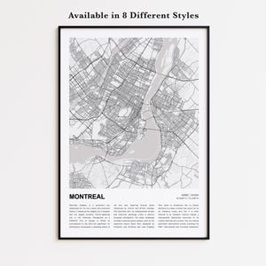 Montreal Map Print, Montreal Travel Map, Montreal Wall Decor Art, Montreal Quebec, Housewarming Gift
